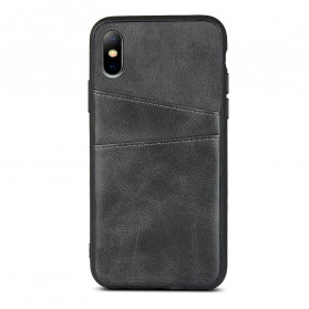 iPhone Cover X / XS Monochrom Doppelte Kartenhalter
