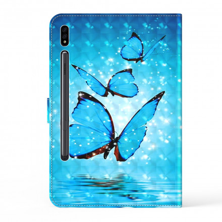 Kunstlederhülle Samsung Galaxy Tab S7 Schmetterlinge