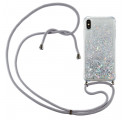 iPhone X / XS Cover Glitter und Kordel