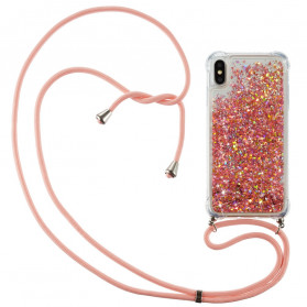 iPhone X / XS Cover Glitter und Kordel