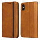 Flip Cover iPhone X / XS Lederoptik Zweifarbig mit Riemen