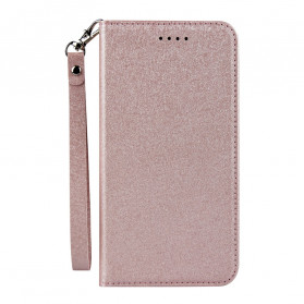 Flip Cover iPhone XS Max Style Weiches Leder mit Riemen