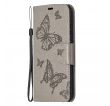 Samsung Galaxy A52 4G / A52 5G Hülle Fliegende Schmetterlinge mit Lanyard