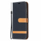 Samsung Galaxy A52 4G / A52 5G Stoff & Lederoptik Tasche mit Riemen