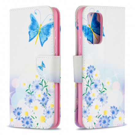 Hülle Samsung Galaxy A52 4G / A52 5G Gemalte Schmetterlinge und Blumen