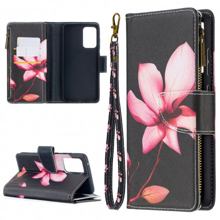 Tasche Samsung Galaxy A52 4G / A52 5G Tasche mit Reißverschluss Blume