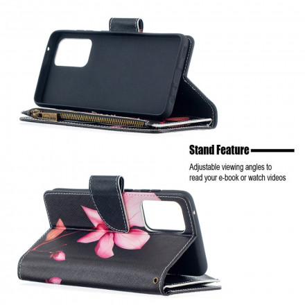 Tasche Samsung Galaxy A52 4G / A52 5G Tasche mit Reißverschluss Blume