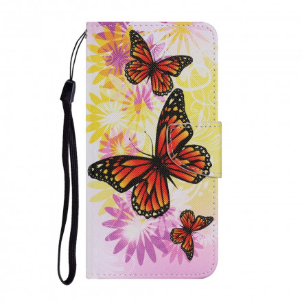 Hülle Samsung Galaxy A52 4G / A52 5G Schmetterlinge und Sommerblumen