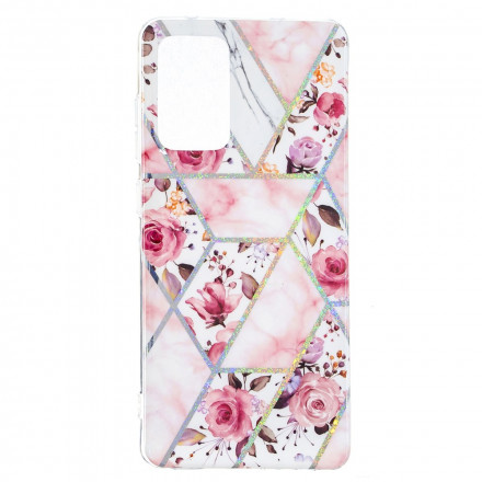 Samsung Galaxy A52 4G / A52 5G Marmor Blumen Cover