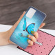Samsung Galaxy A52 4G / A52 5G Schmetterling Cover Fluoreszierend Blau