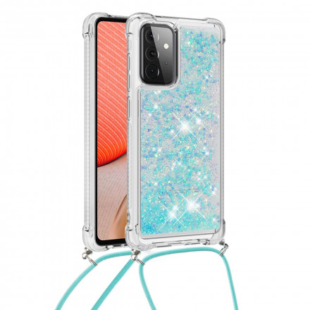 Samsung Galaxy A72 4G / A72 5G Glitter Cover mit Kordel