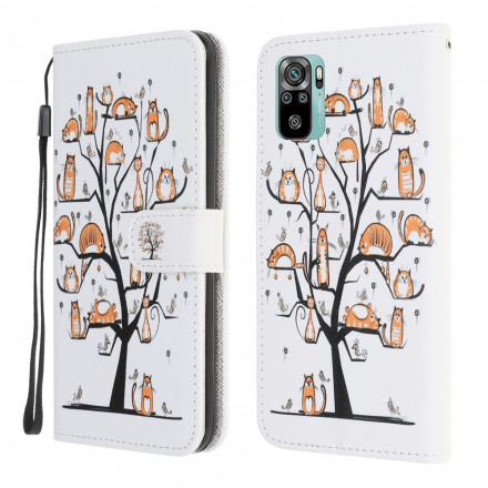 Xiaomi Redmi Note 10 / Note 10s Hülle Funky Cats mit Riemen