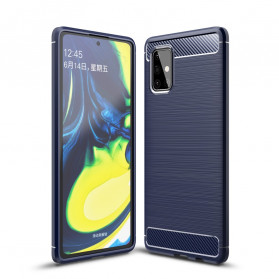 Samsung Galaxy A71 5G Kohlefaser Cover Gebürstet
