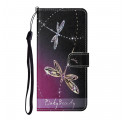 Samsung Galaxy A32 4G Tasche Libellen mit Riemen