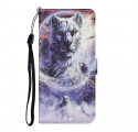 Samsung Galaxy A32 4G Winter Wolf Tasche mit Lanyard