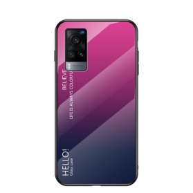 Hülle Vivo X60 Tempered Glass Hello
