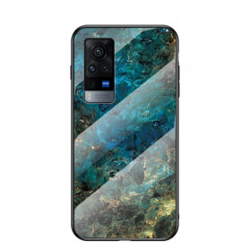 Cover Vivo X60 Pro Gehärtetes Glas Marble Colors