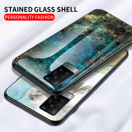 Cover Vivo X60 Pro Gehärtetes Glas Marble Colors