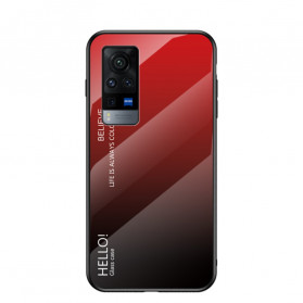 Hülle Vivo X60 Pro Tempered Glass Hello
