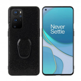 OnePlus 9 Pro Cover Schwarze Pailletten Ring-Halterung