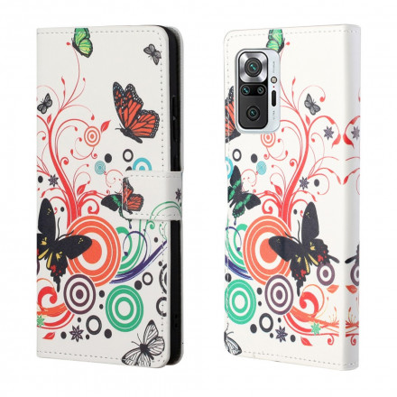 Xiaomi Redmi Note 10 Pro Hülle Schmetterlinge und Blumen