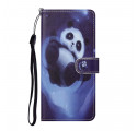 Xiaomi Redmi Note 10 Pro Panda Space Tasche mit Riemen