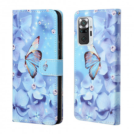 Xiaomi Redmi Note 10 Pro Schmetterlinge Diamonds RiemenTasche