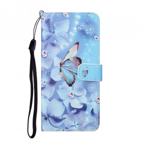 Xiaomi Redmi Note 10 Pro Schmetterlinge Diamonds RiemenTasche