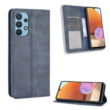 Flip Cover Samsung Galaxy A32 4G Vintage-Leder-Effekt Stilisiert