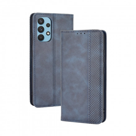 Flip Cover Samsung Galaxy A32 4G Vintage-Leder-Effekt Stilisiert