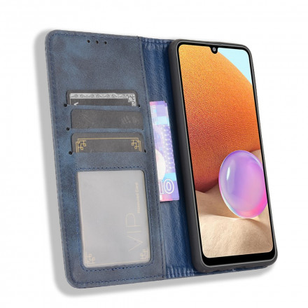 Flip Cover Samsung Galaxy A32 4G Vintage-Leder-Effekt Stilisiert