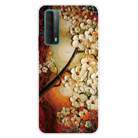 Huawei P Samrt 2021 Flexible Blumen Cover