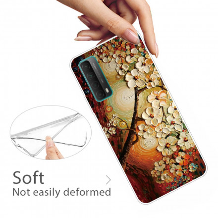 Huawei P Samrt 2021 Flexible Blumen Cover