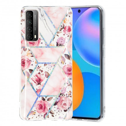 Huawei P smart 2021 Marmoriertes Blumen Cover