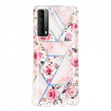 Huawei P smart 2021 Marmoriertes Blumen Cover