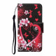 Samsung Galaxy A12 Blumen & Herzen Tasche mit Lanyard