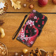 Samsung Galaxy A12 Blumen & Herzen Tasche mit Lanyard
