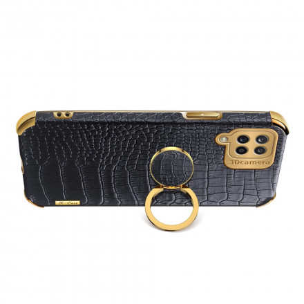 Samsung Galaxy A12 Kunstlederhülle mit Ringhalter