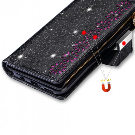 Xiaomi Mi Note 10 / Note 10 Pro Glitter Zip Wallet Tasche