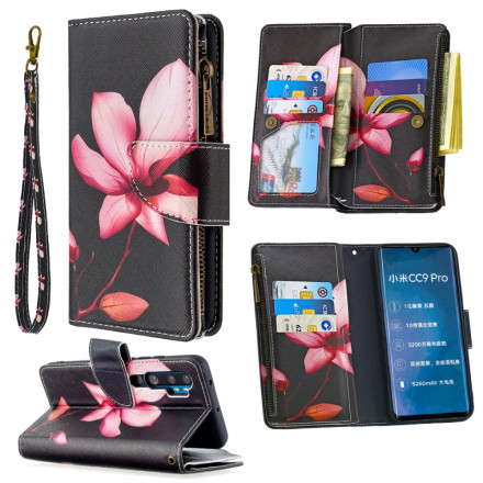 Xiaomi Mi Note 10 / Note 10 Pro Tasche mit Reißverschluss Blume