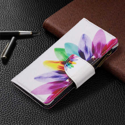 Xiaomi Mi Note 10 / Note 10 Pro Tasche mit Reißverschluss Blume