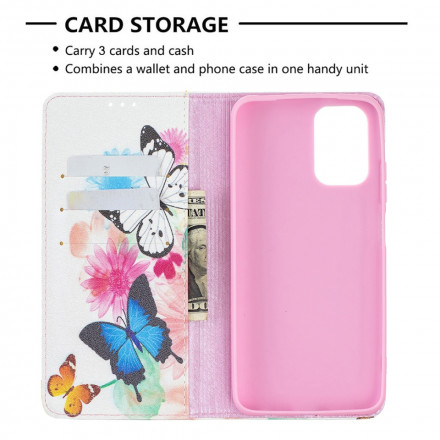 Flip Cover Xiaomi Redmi Note 10 / Note 10s Bunte Schmetterlinge
