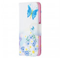 Hülle Xiaomi Redmi Note 10/10S/Poco M5s Gemalte Schmetterlinge und Blumen