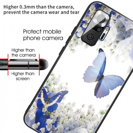 Xiaomi Redmi Note 10 Pro Panzerglas Schmetterlinge Design Cover