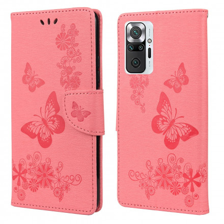 Xiaomi Redmi Note 10 Pro Tasche Als Schmetterlinge mit Lanyard