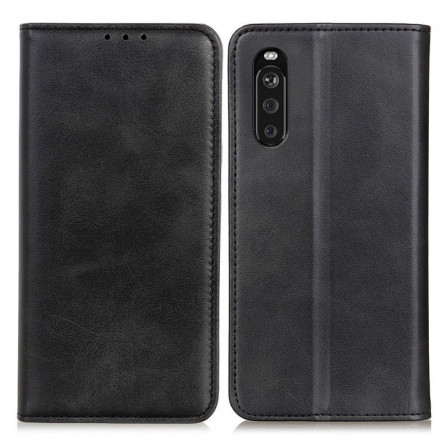 Flip Cover Sony Xperia 10 III Schlitzleder Eleganz