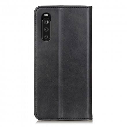 Flip Cover Sony Xperia 10 III Schlitzleder Eleganz