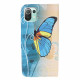 Xiaomi Mi 11 Lite / Lite 5G Schmetterling Hülle Blau und Gelb
