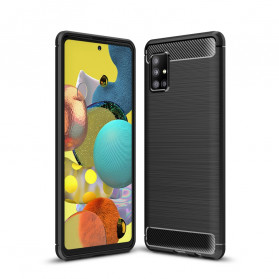 Samsung Galaxy A51 5G Kohlefaser Cover Gebürstet