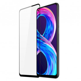 Bildschirmschutz aus gehärtetem Glas mit schwarzen Konturen für Realme 8 / 8 Pro